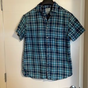 Plaid button down shirt, size M
